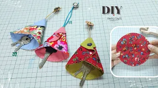 This is how cute you get from small remnants of fabric, DIY Simple Key Holder#diy #tutorial #sewing