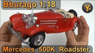 1:18 Bburago: Mercedes-Benz 500K Roadster / Modellauto Model Car Diecast