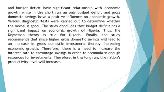 The Impact of Budget Deficit on Economic Growth in an Emerging Market An Application of the ARDL Tec