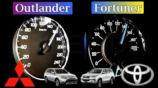 Mitsubishi Outlander vs Toyota Fortuner 2.7 Speed test | 0-100 0-140