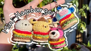 How to crochet mini HAMBURGER | Crochet HAMBURGER | Hướng dẫn móc BÁNH HAMBURGER bằng len | Lem'n Do