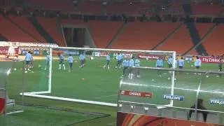 Entrenamiento un día antes del partido contra Ghana