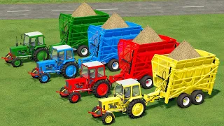 TRAILERS AND TRACTORS OF COLORS ! SUGARCANE JOBS ! Farming Simulator 22