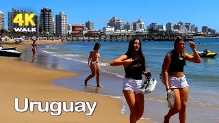 【4K】WALK 🏖  BEACH   Summer - Punta del Este  - URUGUAY