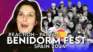 🇪🇸 Benidorm Fest SONGS REACTION +TOP 4 | Eurovision 2024 Spain | Nebulossa Sofía Coll Here To Say