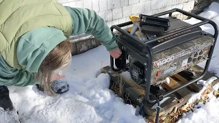 Independent woman starts a Generator that has been sitting idle for too long. How hard can it be?