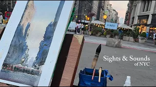 Sights and Sounds of NYC |  Full unedited Plein Air Watercolor Demo at the Flat Iron Building.