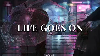 life goes on by bts but it’s raining