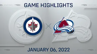 NHL Highlights | Jets vs. Avalanche - Jan. 6, 2022