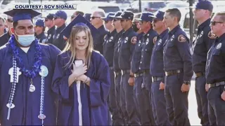 LA County firefighters attend graduation of fallen colleague's daughter