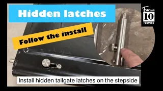 Install stealth hidden tailgate latches on the 78’ GMC Sierra Grande stepside. DIY.  #17 (Farm10)