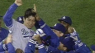 Hideo Nomo hurls a no-hitter against the Rockies in 1996
