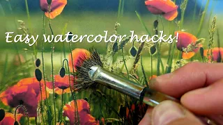 3 watercolor hacks for beginners- Mohnblumenwiese ganz einfach in Aquarell