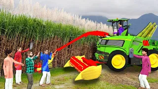 Shramik Hardworking Farmer Ka Sugarcane Harvesting Machine Hindi Kahani Moral Stories Comedy Video