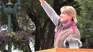 First Kristoff character appearance in Frozen Summer Fun Royal Welcome parade at Walt Disney World