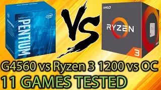 Ryzen 3 1200 vs Pentium G4560 vs R3 1200 OC - 11 games tested - 1080p