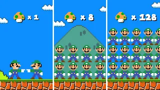 Cat Mario: Super Mario Bros. but 1-UP Mushroom Make Luigi Clone Himself