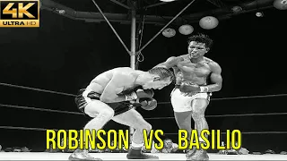 Sugar Ray Robinson (USA) vs Carmen Basilio (USA) | HIGHLIGHTS Fight | 4K Ultra HD