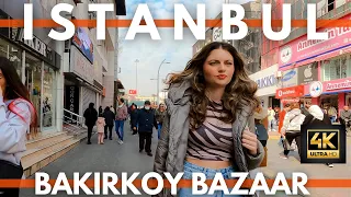 ISTANBUL TURKEY 2023 BAKIRKOY BAZAAR WALKING TOUR | 4K ULTRA HD 60FPS