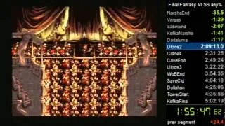 FFVI SS Speedrun - 4:36 game time, 4:57 real time