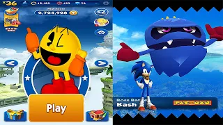 Sonic Pac Man Fully Equipped vs Bash Pac Man - Sonic Dash New Update