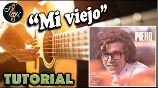 How to play "Mi viejo" by Piero on guitar - Tutorial chords