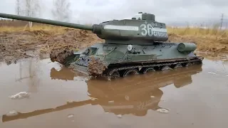 RIDES WHERE WHERE THE CARS KNIT ... T-34-85 TANK in the mud truck