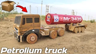 How to make a big petrolium truck from cardboard || petrol carrier truck || @Mr-3435