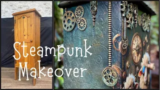 A really cool Steampunk furniture makeover with @MINTbyMichelle  decoupage paper