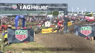 MXGP of Germany_Jeremy Seewer passes Michele Cervellin