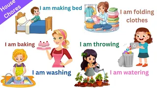 House Chores with sentences | Action Verbs | Fun Learning English Sentences
