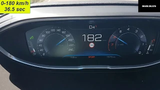 Peugeot 5008 2018 1.6 THP 165 PS AT Acceleration 0-100 km/h & 0-190 km/h