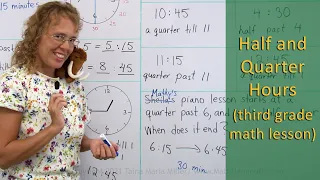 Telling time - quarter till and quarter past (3rd grade math)