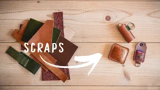 3 QUICK LEATHER PROJECTS using just SCRAPS || ASMR