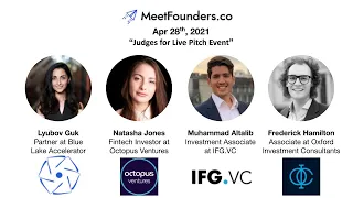 MeetFounders April 2021 (UK) - Live Startup Pitches and Feedback from VCs