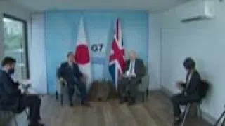 UK PM Johnson meets Japanese PM Suga at G7