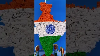 How To Decorate India Map 🇮🇳 || Tricolour Craft 🧡🤍💚 #shorts #trending #craft #viral
