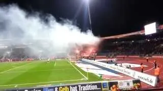 Pyro im Mainz Block (Eintracht Braunschweig - 1.FSV Mainz 05 3:1 - 25.3.14)