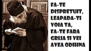 Fa-te dispretuit, leapada-ti voia ta, fa-te fara grija si vei avea odihna - Patericul Sinait