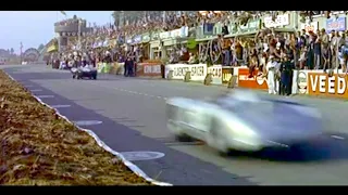 1955 Le Mans 24h [60fps HQ] Jaguar D-Type vs. Mercedes 300 SLR / Le Mans Disaster