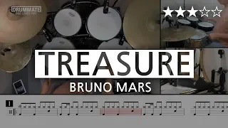 036 | Treasure - Bruno Mars  (★★★☆☆) Pop Drum Cover Score book Sheet Lessons Tutorial | DRUMMATE