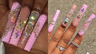 PINK LUXURY FREESTYLE NAILS 🌸| 3D CROC NAIL DESIGN ✨| CHANEL INSPIRED | + 10K GIVEAWAY 🥳