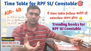 Best Time Table for RPF SI/ Constable 2024🎯| इस तरह से पढ़ो selection पक्का होगा⭐| RPF strategy #rpf