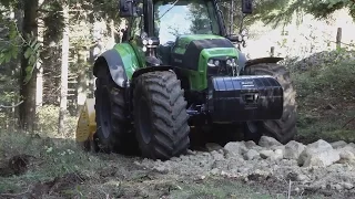 Réfection et rénovation de chemin forestier et agricole avec Deutz7250 TTV et Kirpy BPS 250