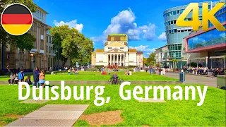 Walking tour in Duisburg, Germany on a busy day 4K 60fps