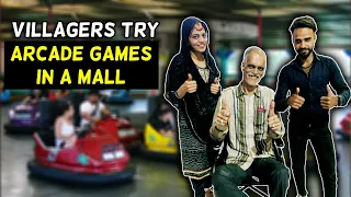 Villagers Visit A Mall & Play Arcade Games For First Time ! Tribal People Try Games In A Mall