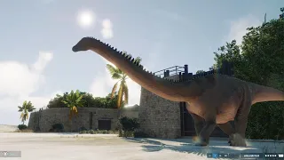 Jurassic World Evolution 2: (Modified) Diplodocus vs Atrociraptor pack