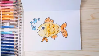 Easy Step by Step Drawing for Children - Goldfish