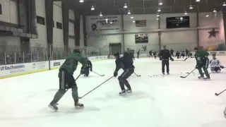 Jamie Benn to Tyler Seguin Score in Frisco at Dallas Stars Practice in Slow Mo!