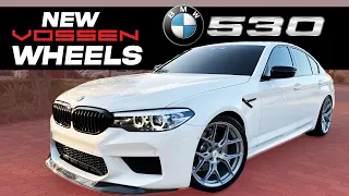 REBUILDING CRASHED 2020 BMW 530I NEW VOSSEN WHEELS, H&R LOWERING SPRING AND M5 BODYKIT  (part#4)